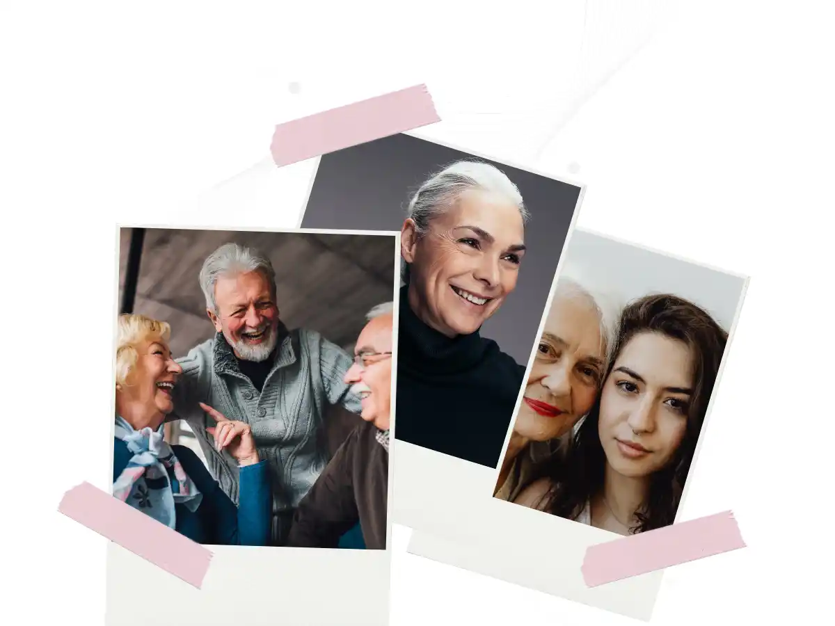 Photo grid of memories and tributes